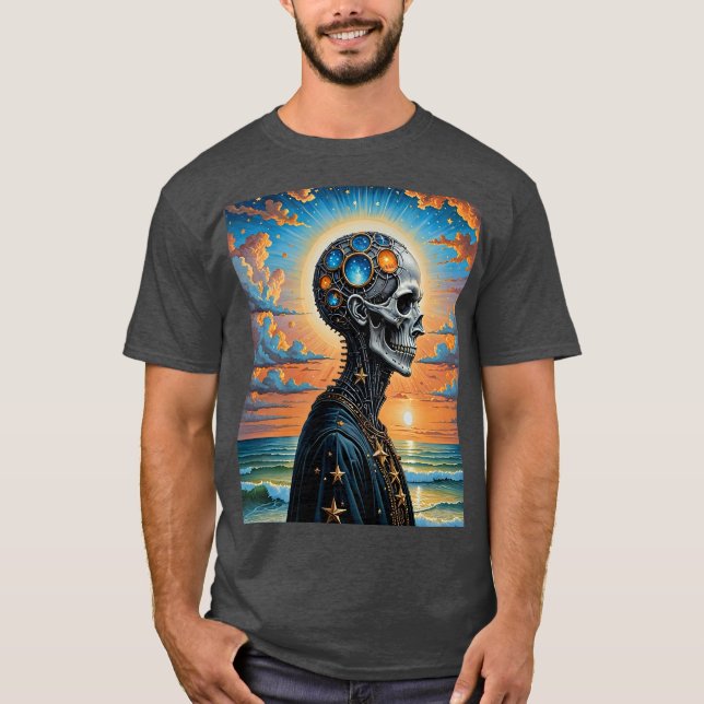 Celestial Skeleton Sunset Art Shirt (Front)
