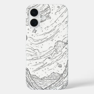 Celestial Sketch View iPhone 16 Case