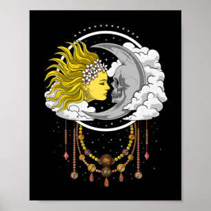 Celestial Skull Moon Poster