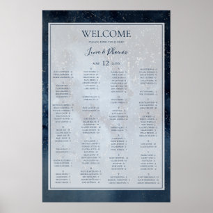 Celestial Sky Framed Alphabetical Seating Chart