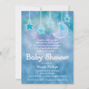 Celestial Sky Galaxy Moon & Stars BABY SHOWER Invitation