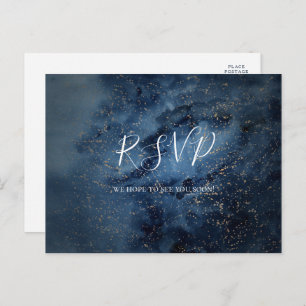 Celestial Sky   Gold Menu Choice RSVP Postcard