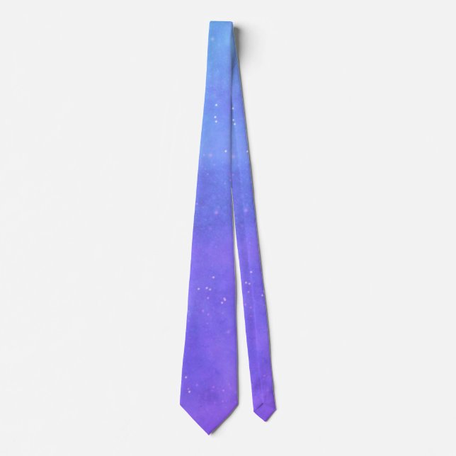 Celestial Sky Look Purple Fading to Blue stars Tie (Front)