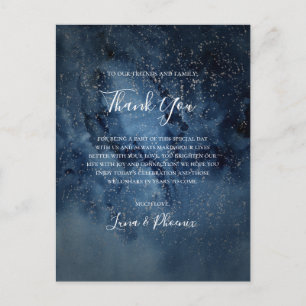 Celestial Sky Silver Thank You Reception Card
