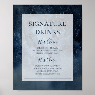 Celestial Sky With Frame Signature Drinks Sign