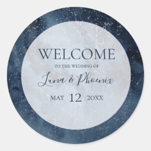 Celestial Sky With Frame Wedding Welcome Sticker 