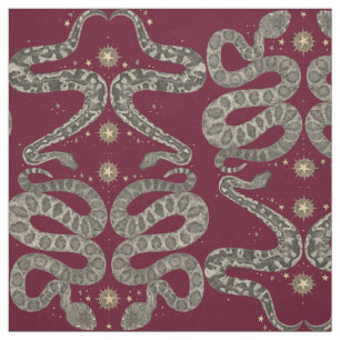 celestial snakes garnet fabric