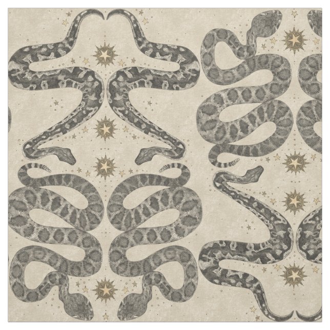 celestial snakes parchment fabric (Swatch)