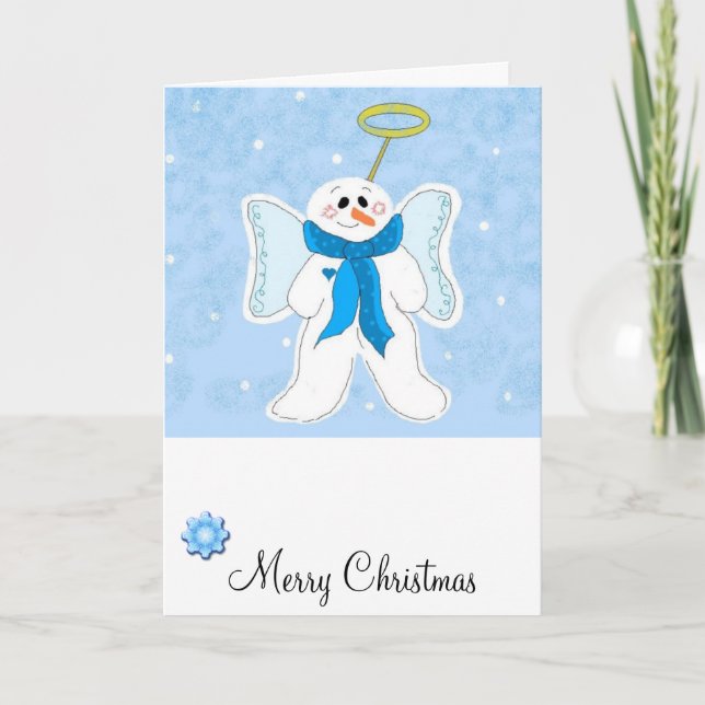 Celestial Snow Angel Holiday Card (Front)