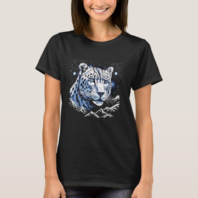 Celestial Snow Leopard Sentinel T-Shirt (Front)