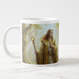 Celestial Sorcerer in Sunlit Grove Large Coffee Mug