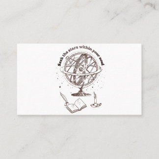 Celestial Soul Wisdom | Vintage Armillary Sphere Business Card