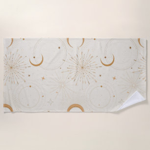 Celestial space light star moon universe fabrics beach towel