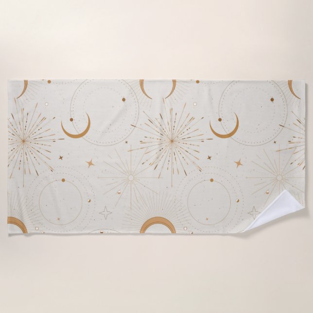 Celestial space light star moon universe fabrics beach towel (Front)
