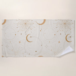 Celestial space light star moon universe fabrics beach towel