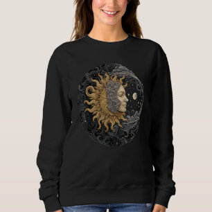 Celestial Space Sun Moon Boho Luna Solar Astronomy Sweatshirt