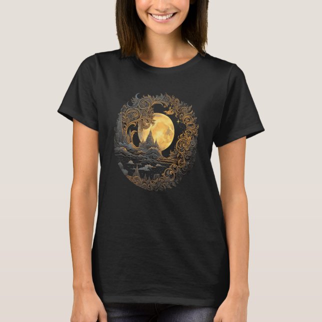 Celestial Space Sun Moon Boho Luna Solar Astronomy T-Shirt (Front)