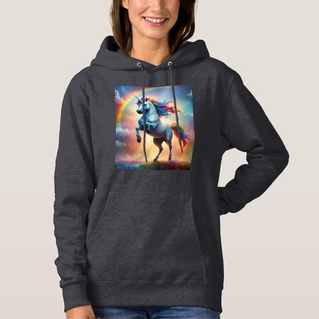 Celestial Spectrum: The Rainbow Unicorn's Arc Hoodie (Front)