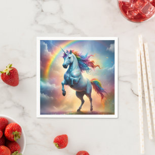 Celestial Spectrum: The Rainbow Unicorn's Arc Napkin