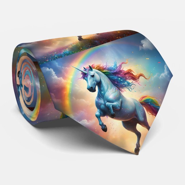 Celestial Spectrum: The Rainbow Unicorn's Arc Tie (Rolled)