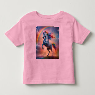 Celestial Spectrum: The Rainbow Unicorn's Arc Toddler T-Shirt