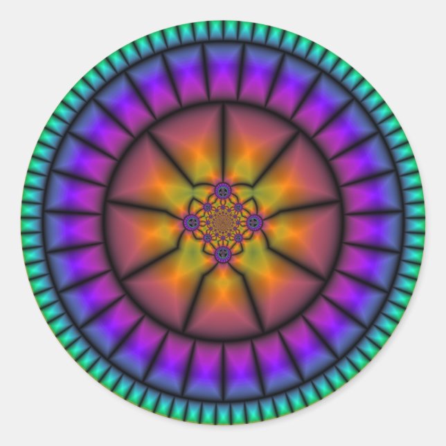 Celestial Sphere Mosaic Classic Round Sticker (Front)