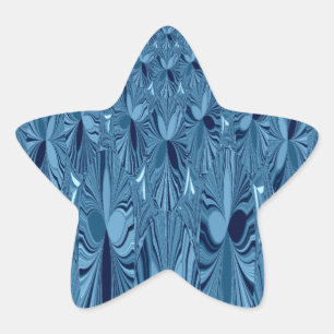 Celestial Splendour: Iridescent Blue Rose Design Star Sticker
