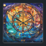 Celestial Stained Glass Wall Clock<br><div class="desc">celestial stained glass wall clock</div>