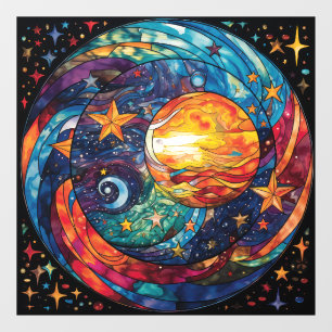 Celestial Stained Glass Window Cling
