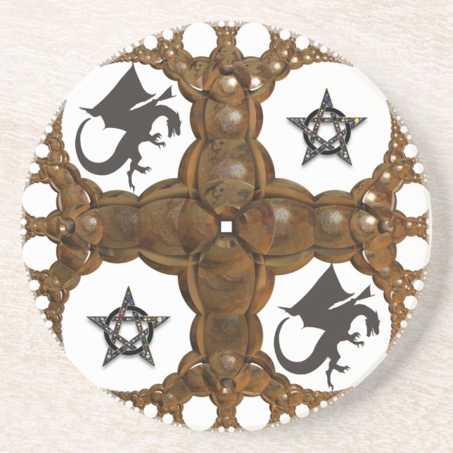 Celestial Star and dragon Sandstone Coaster (Front)