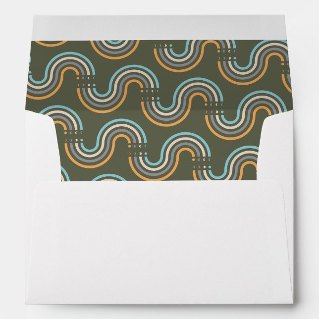 Celestial Star Green Blue Modern Invitation Envelope (Back (Bottom))