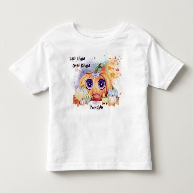 Celestial Star Light Star Bright Pumpkin Girl's Toddler T-Shirt (Front)