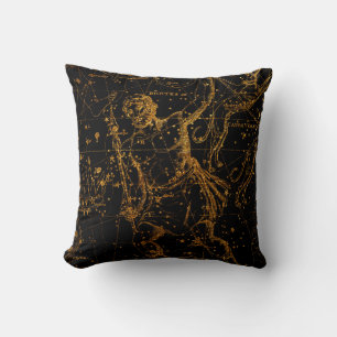 Celestial Star Map Astrological Gold Hercules Cushion