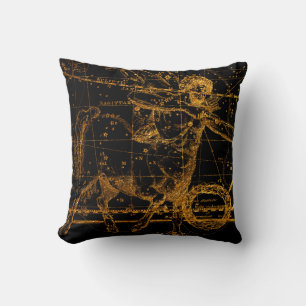 Celestial Star Map Astrological Gold Sagittarius Cushion