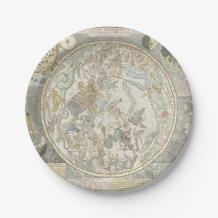 Celestial Star Map Zodiac Constellation I Paper Plate