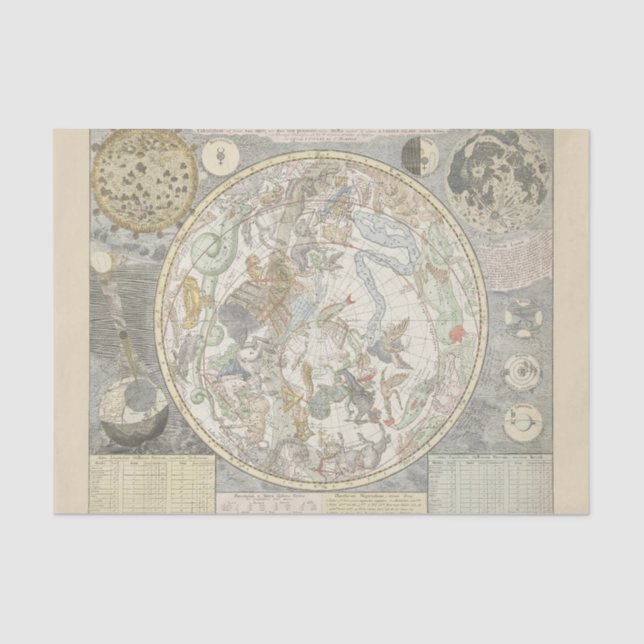 Celestial Star Map Zodiac Constellation I Tissue Paper (Front)