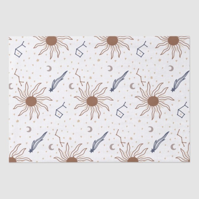 Celestial Star, Sun and Moon Tissue Paper (Front)