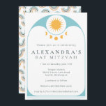 Celestial Star Sun Yellow Blue Modern Bat Mitzvah Invitation<br><div class="desc">Celestial Star Yellow Blue Modern Bat Mitzvah Invitation</div>