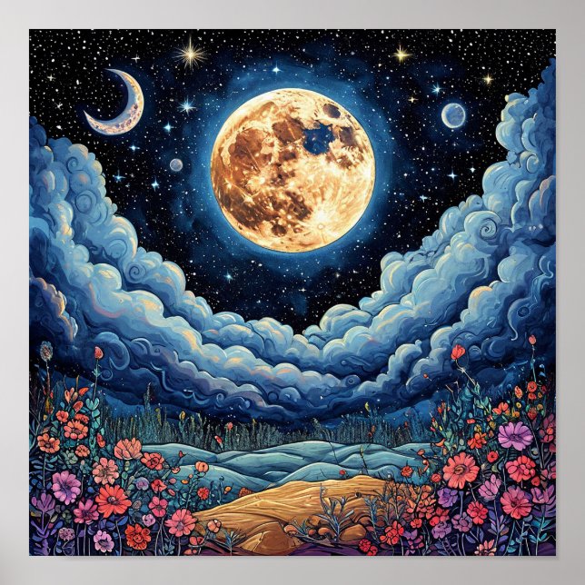 Celestial Starry Dreamy Galaxy Space Home Décor 🌙 Poster (Front)