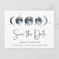 Celestial Starry Moon Phase Save the Date