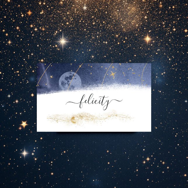 Celestial Starry Night Elegant Business Card (Creator Uploaded)