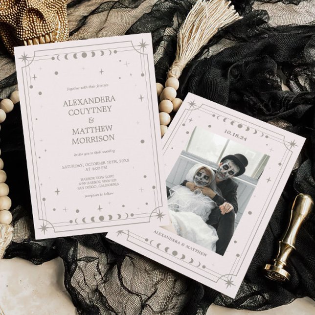 Celestial  Starry Night  Photo Wedding Invitation (Creator Uploaded)