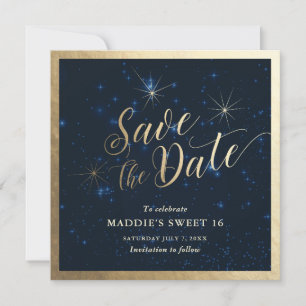 Celestial Starry Night Save the Date Card