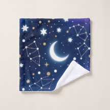 Celestial Starry Night Sky Moon & Co