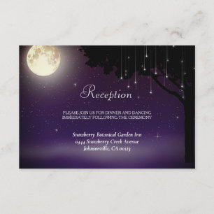 Celestial Starry Night Tree String Lights Wedding Enclosure Card