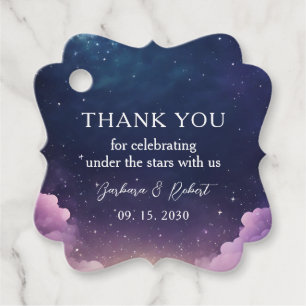 Celestial Starry Night Wedding Thank You Tag