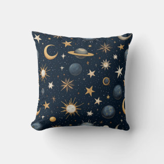 Celestial Stars and Moons Pattern cushion