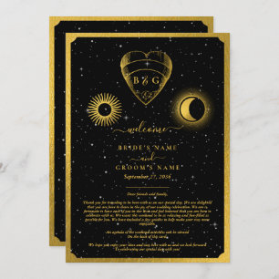 Celestial Stars Crescent Moon Wedding Itinerary Program