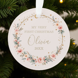 Celestial Stars Moon Baby 1st First Christmas Ornament