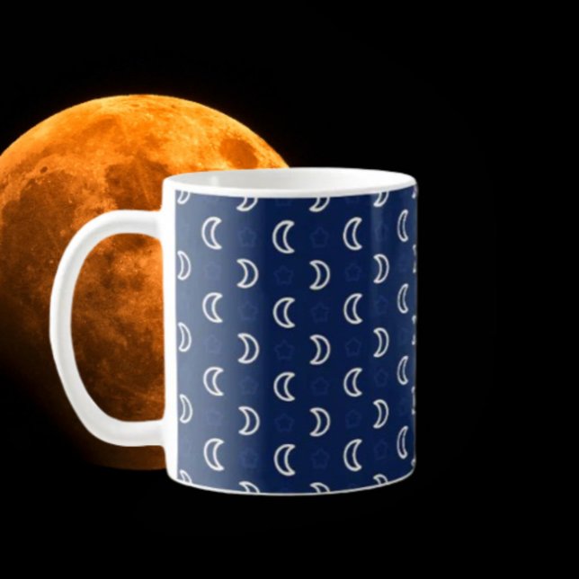 Celestial Stars & Moon Classic Mug – Navy Blue (Creator Uploaded)